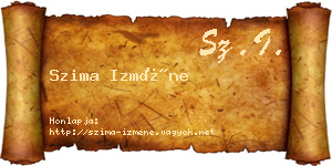 Szima Izméne névjegykártya